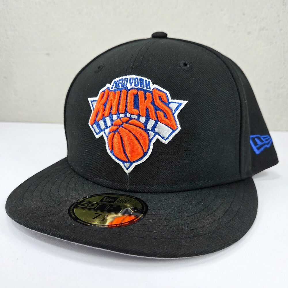 New Era 59FIFTY New York Knicks Black NBA Fitted Hat New Sz 7 3/8